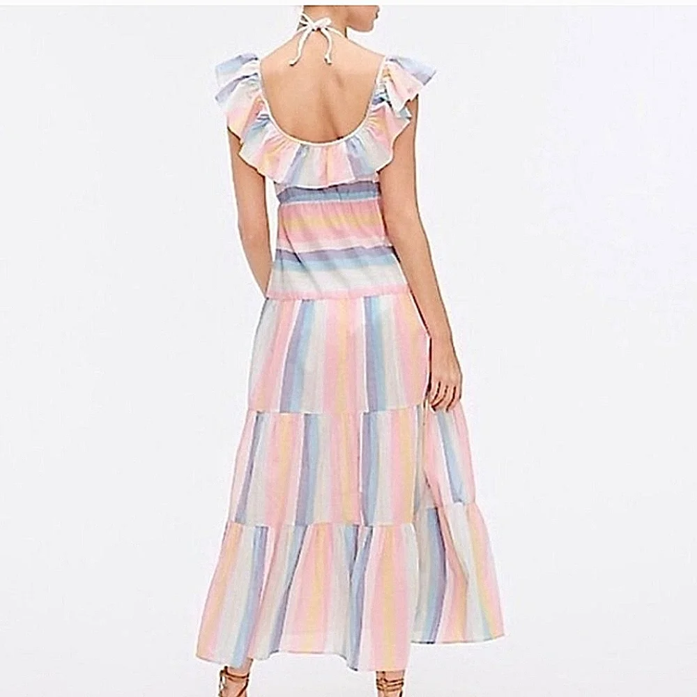 J.crew Stripe Midi Dress - Picture 2 of 8